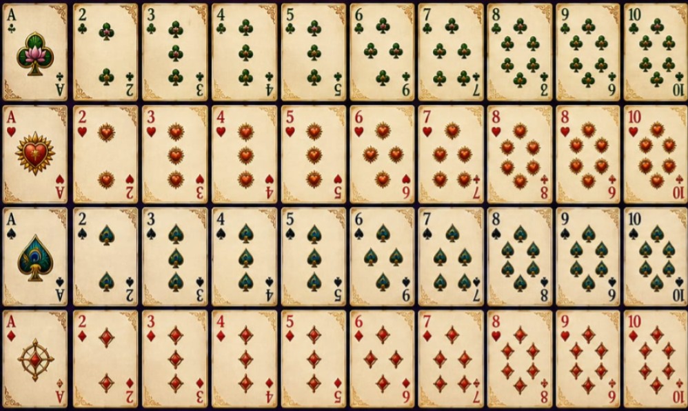 Full suit and rank deck layout